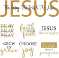 BBTO Bible Verse Wall Stickers Inspirational Quote Wall Decals Religious Motivational Scripture Sticker Peel and Stick for Bedroom Living Room Office Bathroom(Faith Over Fear)