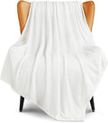 Exclusivo Mezcla Fleece Throw XL Blanket for Couch, Sofa, Super Soft and Warm Pure White Blankets, All Season, Cozy, Plush, Lightweight, 50x70 Inches