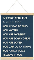 Mental Health Positive Affirmations Inspirational Wall Art Decor, Therapist Nurse Office Signs Wall Art Decor For Office Kids Teen Girls Room Bedroom Playroom Wall Decor Wood Posters Framed（navy）