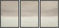 MUDECOR Framed Wall Art Print Set Misty Horizon Minimalist Foggy Mountain Landscape in Soft Neutral Tones Illustrations Realism Decorative for Living Room, Bedroom, Office - 16"x24"x3 Black