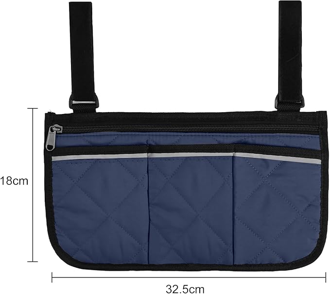Camping Armrest Storage Bag, Chair Armrest Organizer, Car Seat Hanging Bag, Extended Back Buckle Canvas Beach Chair StorageBag, Side HangingBag For Bedside/Outdoor/Beach/Camping(blue)