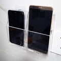 Acrylic Cell Phone Storage Holder Wall Mount TV Remote Control Media Storage Box Organizer (Transparent, 2 Solts)