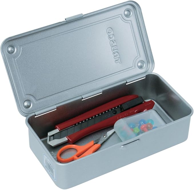 TRUSCO T-190SV Trunk Tool Box, 7.9 x 4.2 x 2.2 inches (203 x 109 x 56.0 mm) , Silver