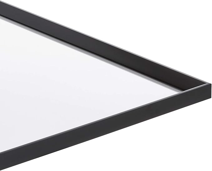 Amazon Basics Rectangular Wall Mount Mirror for Bedroom, Bathroom, Living Room, Entryway, 24" x 36", Peaked Trim, Black, Hangs Horizontally or Vertically