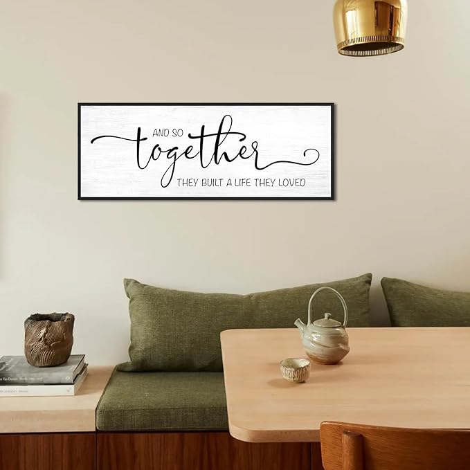 YPY And So Together They Built A Life They Loved Wall Decor 40''x15'' Couples Master Bedroom Over The Bed Wall Decor Sign Pictures Large Bedroom Wall Art Above Bed Farmhouse Quotes