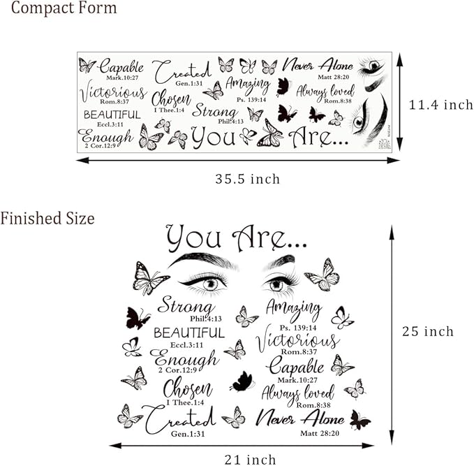 Inspirational Wall Art Quotes Stickers 'You Are Amazing' - Vinyl Decals for Bedroom & Living Room Home Decor