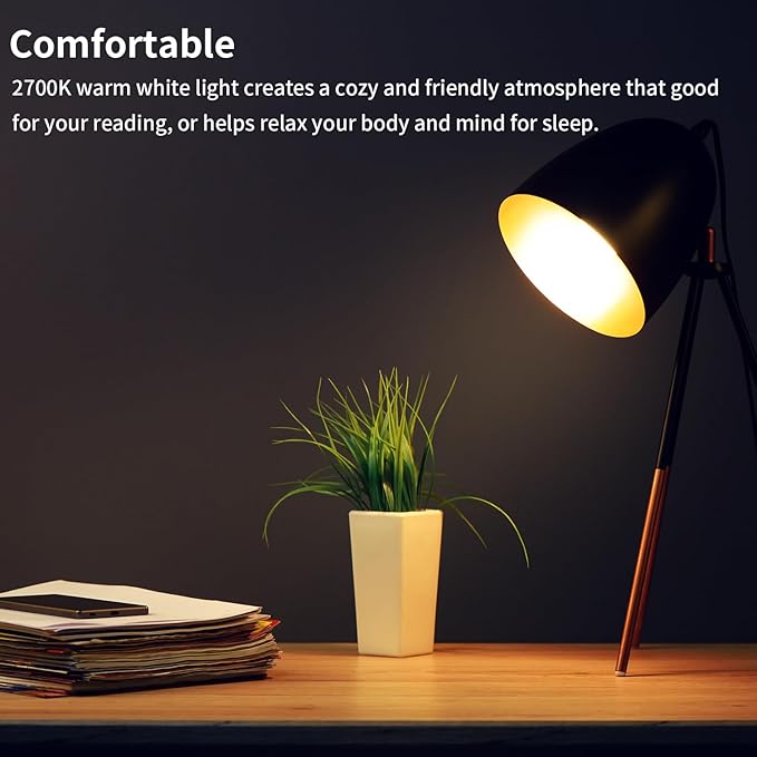 Light Bulbs 60 Watt Equivalent Solt White 2700K, E26 A19 LED Light Bulb 9W 800 Lumen, Focos LED para Casa, 120V 60HZ Lightbulbs for Indoor Outdoor, Non-Dimmable, 4-Pack