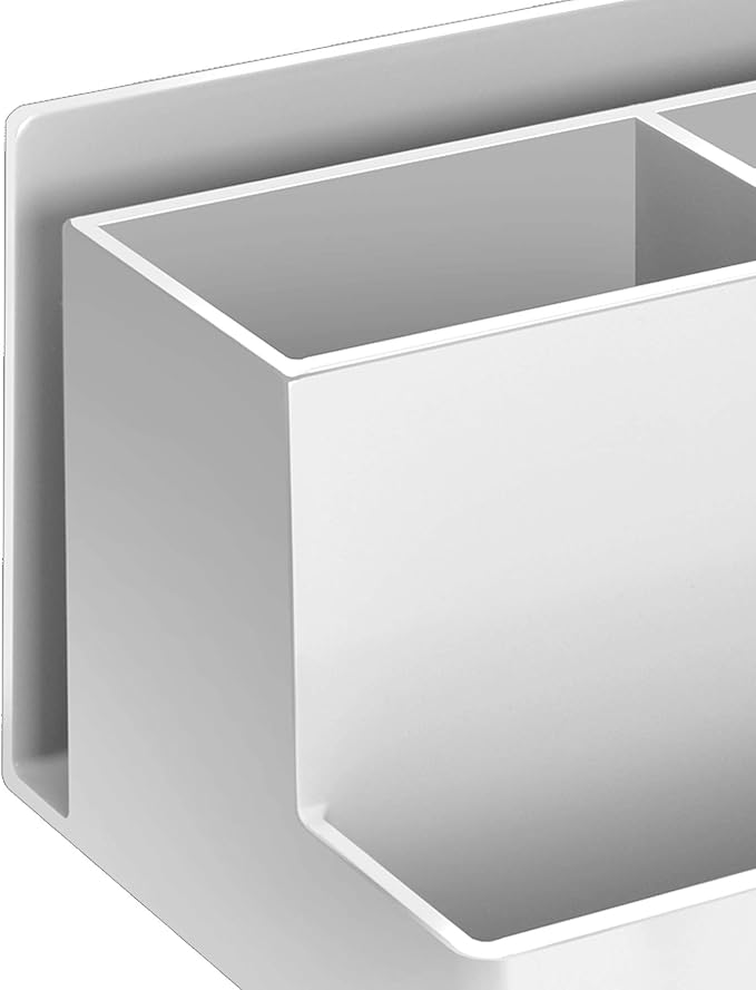 Acrimet Desktop Organizer - Multi Organizer Caddy Holder for Office, Home and School use (Plastic) (White Color)