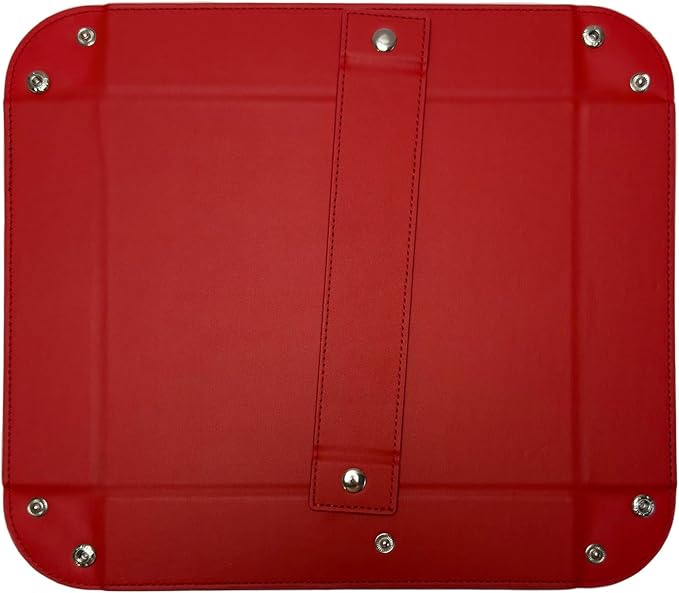 UnionBasic Medium Valet Tray, Jewelry Tray for Rings Watches Earrings, Entryway Catchall Caddy for Coins Keys Change, Nightstand Bedside Valet Holder, Trays for Electronic Gadgets, Red Plus