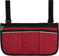 Camping Armrest Storage Bag, Chair Armrest Organizer, Car Seat Hanging Bag, Extended Back Buckle Canvas Beach Chair StorageBag, Side HangingBag For Bedside/Outdoor/Beach/Camping(red)