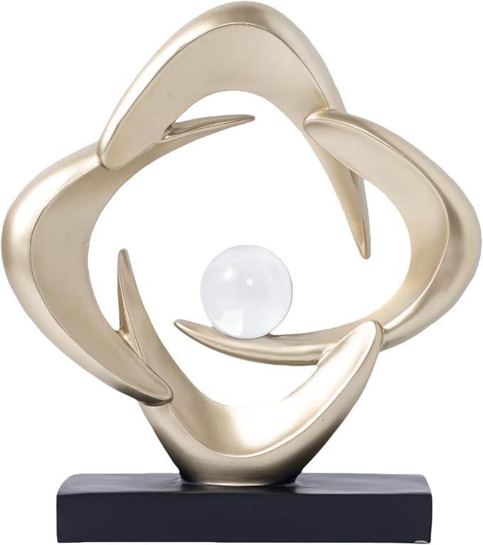 Abstract Sculpture Art Home Decor Accents Modern Decorative Objects for Living Room Shelf Coffee Table TV Stand Cabinet Office Decor Accents (Gold)