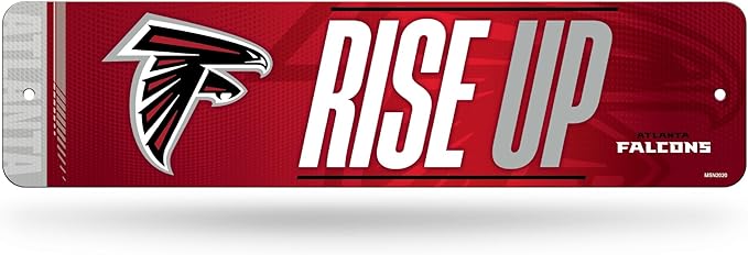Rico Industries NFL Football Metal Street Sign 4" x 15" Home Décor - Bedroom - Office