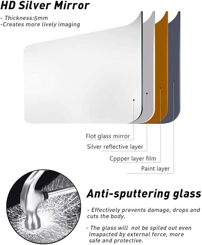 Full Length Mirror, Oval Wall Mounted Mirror, 48"x16" Door Mirrors with Hanging Leather Strap, Wall Mirrors Full Length with Aluminum Frame for Bathroom Living Room Entryway (Gold)