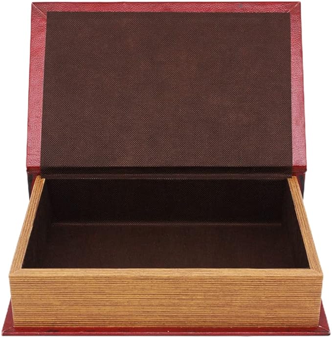 PACOLO Decorative Book Boxes, Faux Wood cover Storage for Hidden Jewelry, Money, and Cash