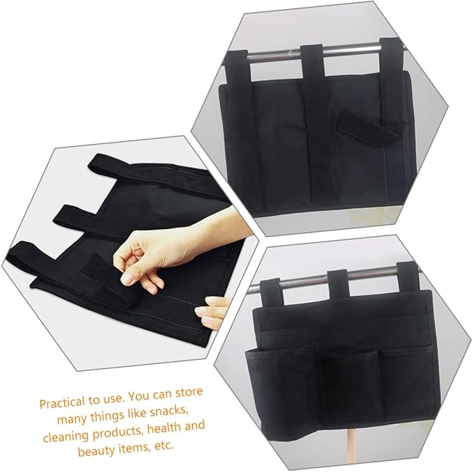Healifty Bedside Hanging Organizer Bag for Dorm Rooms Multipurpose Storage Pouch with Multiple Pockets for Phones Chargers Books Sundries for Rooms Living
