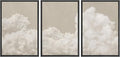 MUDECOR Framed Wall Art Print Set Serene Sky Filled with Fluffy Clouds Illustrations Modern Art Decorative Colorful Chic for Living Room, Bedroom, Office - 16"x24"x3 Black