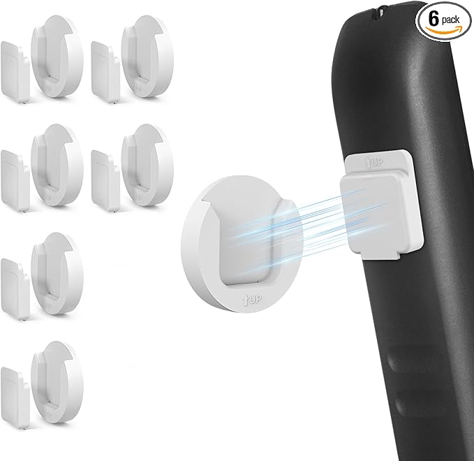 Magnetic Remote Control Holder Wall Mount, Upgrade Remote Control Organizers Storage Self-Adhesive TV Remote Control Caddy for Back of TV (White 6)
