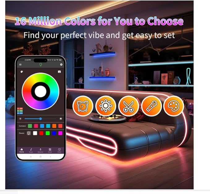Led Lights for Bedroom 297FT (3 Rolls of 99ft), Color Changing RGB Led Strip Lights with 60 Keys Remote and App Control, Music Sync Led Lights for Room Kitchen Party Home Decor