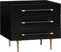 Tov Furniture Trident 3-Drawer Nightstand (Black) | Bedside Table with Storage