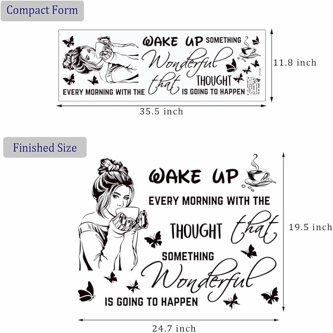 Inspirational Quotes Motivational Wall Stickers Letter Decals Vinyl Sayings Beauty Eye Stickers for Women Bedroom Girls Bathroom Beauty Salon Decoration
