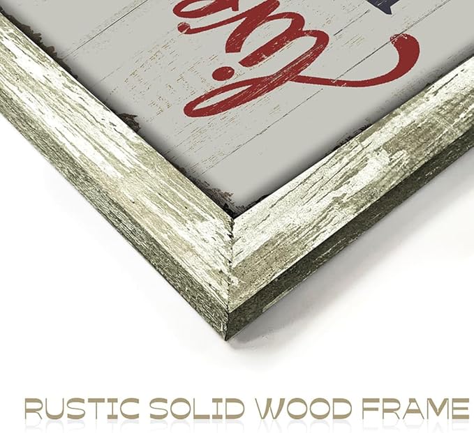 Rustic Inspirational Wooden Wall Decor: Framed Motivational Quotes Art Print Live Love Laugh Signs Picture Positive Sayings Artwork for Farmhouse Home Office Decor