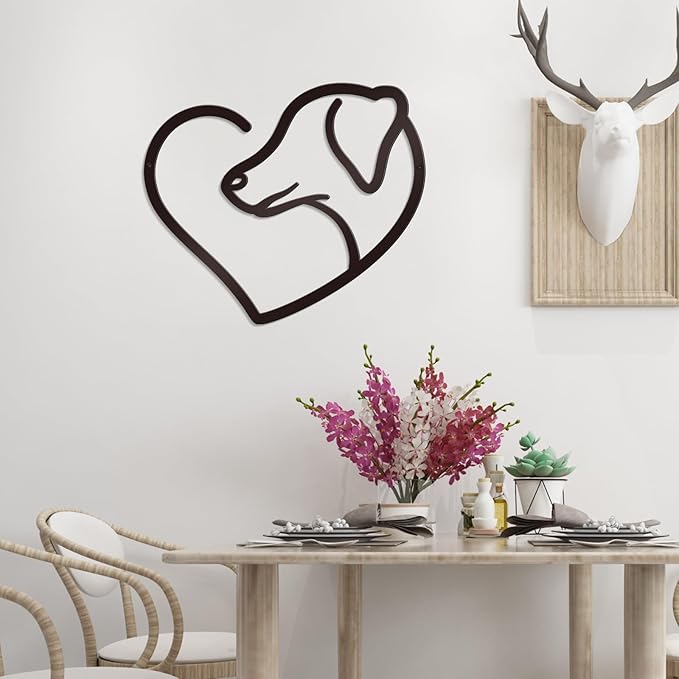 Bnesi Infinity Heart Metal Wall Art Love Signs for Home Decor Black Wall Decor Above Bed Wall Decor Minimalist Wall Art for Living Room Bedroom Bathroom Kitchen (Style C)