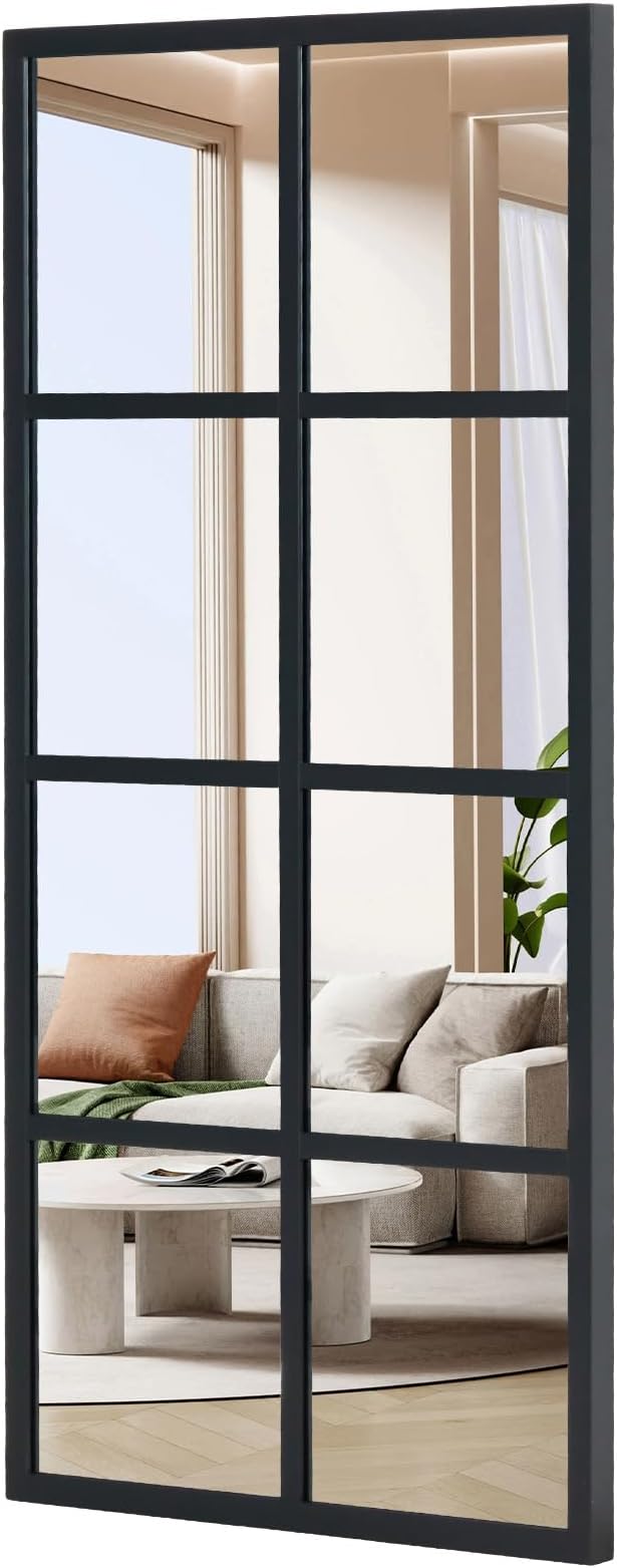 DUMOS Wall Mirror 24" x 36", Rectangle Window Pane Decorative Mirror, Metal Framed Wall Mounted Mirror for Bathroom, Bedroom, Entryway, 1 Pack