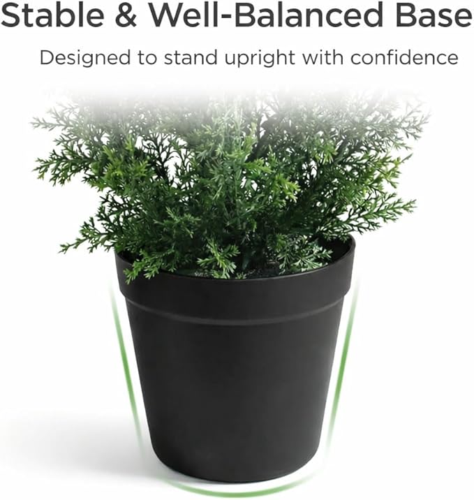 8 Feet Pre-Potted Evergreen Outdoor Artificial Cedar Tree for Front Porch Decor, Outdoor Entryway Decor Fake Tree, Tall Faux Tree with UV Resistant Coating (2 Pack)