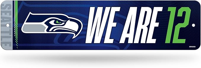 Rico Industries NFL Football Metal Street Sign 4" x 15" Home Décor - Bedroom - Office