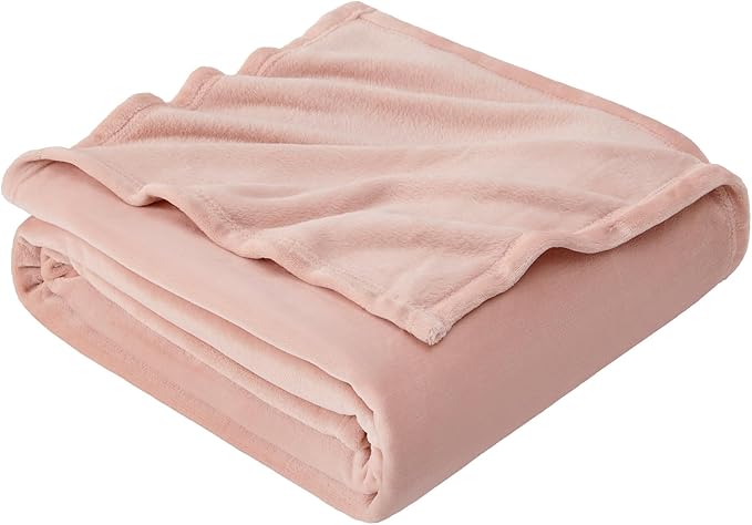 Hansleep Fleece Dusty Pink Throw XL Blanket, Super Soft Flannel Fuzzy Plush Cozy Blanket for All Seasons, Dusty Pink, Throw XL 50x70 Inches