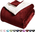 LBRO2M Sherpa Fleece Bed Blanket Queen Size Super Soft Plush Warm Cozy Microfiber Couch Throw Velvet Double Reversible Luxurious Blankets,Red