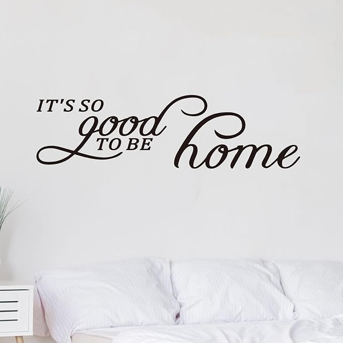 Motivational Home Wall Decals for Bedroom: Inspirational Family Quotes Vinyl Art Wall Stickers for Living Room Kitchen Apartment Bathroom - It's So Good to Be Home 45" X 12.6"