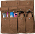 Gilbins Bedside Storage Caddy Cotton Canvas Bed Storage Pocket Bedside Organizer Hanging Bunk Organizer for Camp, College Dorm Rooms Camel