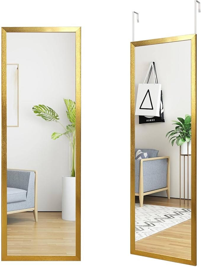 WhiteBeach 48'' x 16'' Over The Door Mirror, Full Length Wall Mirror, Bedroom