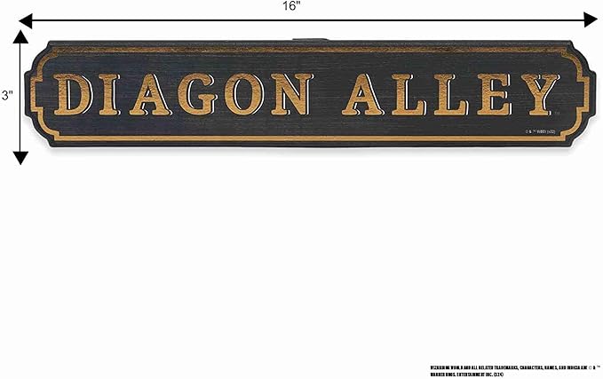 Harry Potter Diagon Alley Horizontal Wood Wall Decor - Fun Harry Potter Sign for Bedroom or Movie Room