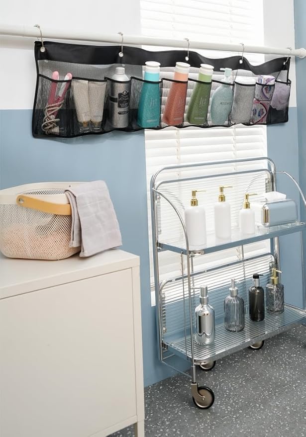 ALYER 2 Pack RV Mesh Shoe Storage Pouches,Hanging Wide Organizer with 10 Pockets for Camper,Bedside Caddy for Shoes,Toys,Snacks and Household Accessories(Black)