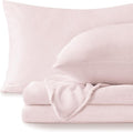 BEDELITE Flannel Sheets King Size Pink - Super Soft Fleece Sheets Set Fluffy Extra Plush, 4 Piece(Include Fitted Sheet, Flat Sheet, 2 Pillowcases)