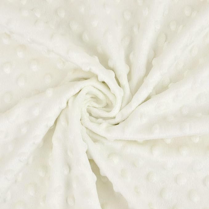 American Baby Company Heavenly Soft Chenille Receiving Blanket (30" x 40"), 2-Layer Design with Minky Dot & Silky Satin, Cream, for Boys and Girls