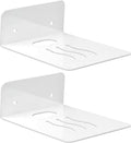Steel Floating Shelves for Wall,Small Wall Shelf，Suitable for Bedroom, Living Room, Bathroom, Kitchen, Office (White, 2Pack 4.72x6.1 in)