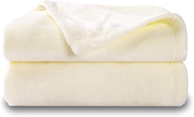 NANPIPER Baby Blankets, Super Soft Fleece Fuzzy Blanket for Toddler, Luxury Cozy Lightweight Microfiber Plush Blanket-Throw Size 30"x40",Ivory White