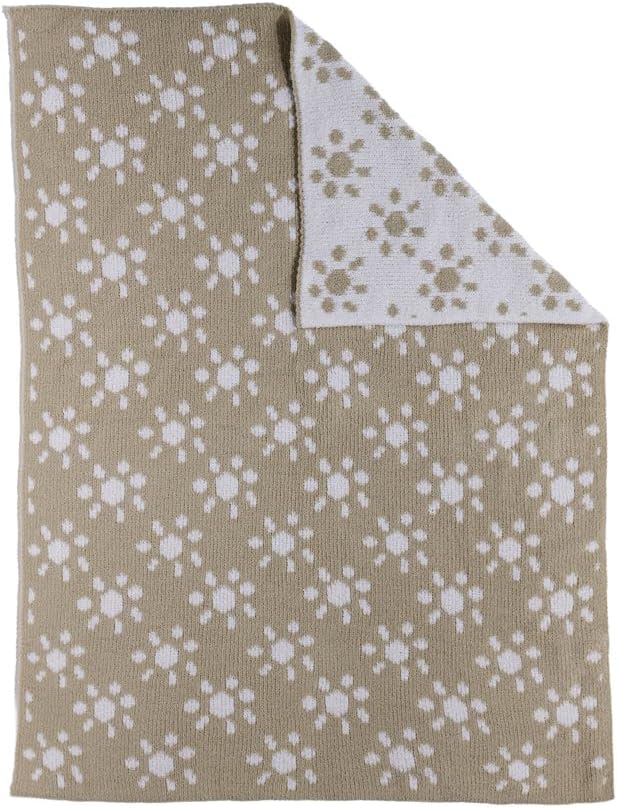 Living Textiles Chenille Knitted Blanket - Taupe Sun Flower