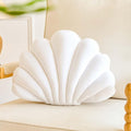 Lfsaaj White Seashell Throw Pillows, Shell Shaped Throw Pillows, 13 Inch Soft Velvet Home Decorative Pillow Plush Cushion for Bed Couch Living Sofa Room Decor Accent Throw Pillow