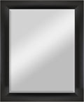 MCS Simplicity 22x28 Large Wall Mirror, Black & Beveled Detail Mirror, Vertical & Horizontal Wall Hanging Mirror for Bathroom, Bedroom & Livingroom