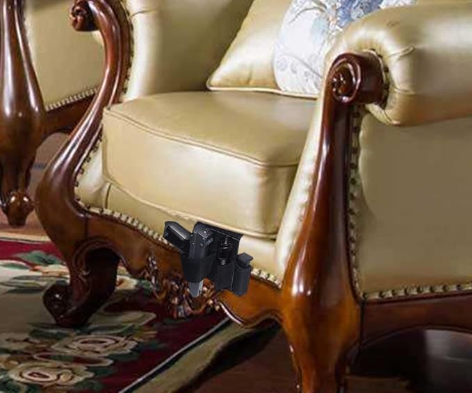 Bedside Pistol Holster, Tactical Bed Side Gun Holster, Under Mattress Handgun Holster with Flashlight Loop Holder