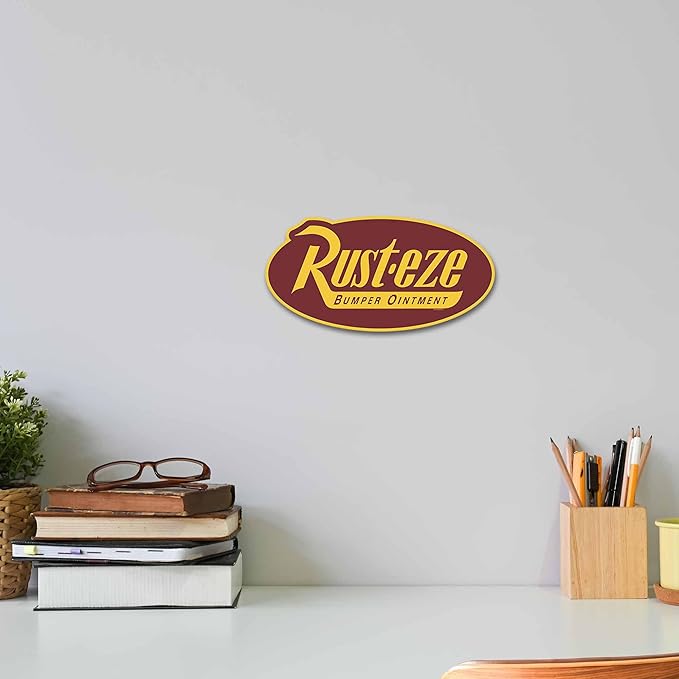 Disney Pixar Cars Rust-Eze Bumper Ointment Metal Wall Decor - Fun Cars Sign for Bedroom or Play Room