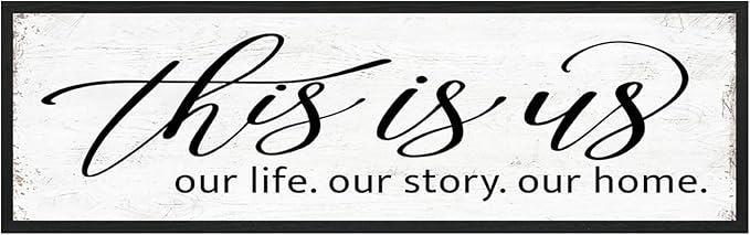This Is Us Wall Decor Sign: Romantic Bedroom Wall Decor Above Bed For Couples, Family Love Quotes For Home Living Room, Modern Farmhouse Kitchen Country Decor Aesthetic