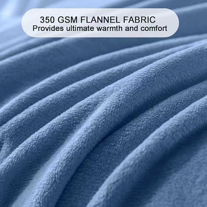 Soft Twin Size Blanket for All Season Lightweight Thermal Fleece Summer Autumn Fall Winter Spring Blankets for Twin/Twin XL Extra Long Bed Couch Sofa,66x90 Inches,Washed Blue