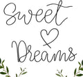Yousoontic Sweet Dreams Wall Decor Above Bed Minimalist Metal Bedroom Wall Art Modern Sweet Dreams Decorative Metal Sign for Home Bedroom Hotel Dormitory Door Decorations, 29.15'' Total Length(Black)