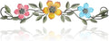 Wesiti Metal Flower Wall Decor Vintage Spring Metal Flower Wrought Iron Scroll Sculpture 15.7''x3.7'' Farmhouse Leaves Wall Decor with Nails for Spring Living Room Bedroom Indoor Outdoor(Bright Color)