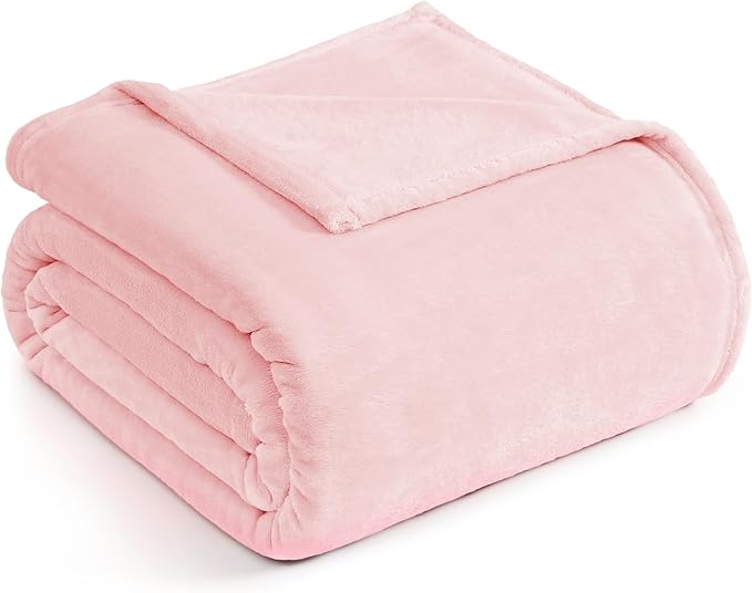 Casa Platino Fleece Blanket Twin Size – 300 GSM Pink Fleece Throw for Bed or Couch – Soft Cozy Warm Holiday Bed Blanket for Winter, Fuzzy Plush Elegant Gifts for Kids, Men & Women - 68x90 Inch